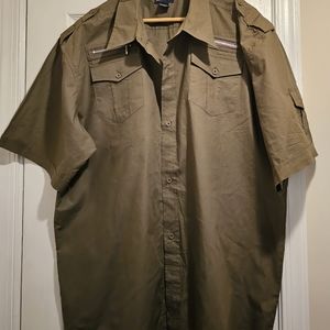 Mens Blue Ocean Nordstrom Button Down Short Sleeve Cotton Casual Shirt 3XL